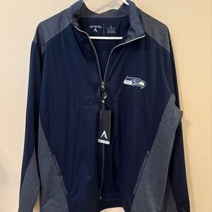 NWT Men’s Seattle Seahawks Antigua Navy and Gray Revolve Jacket
